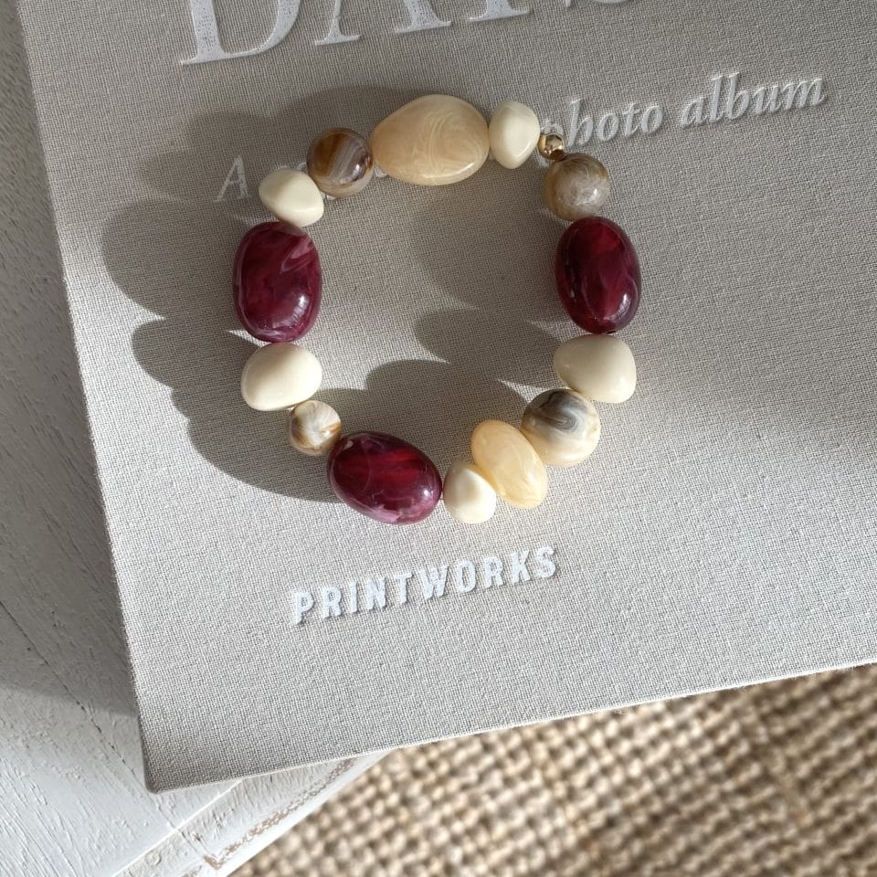 Bracelet Rivage bordeaux et beige