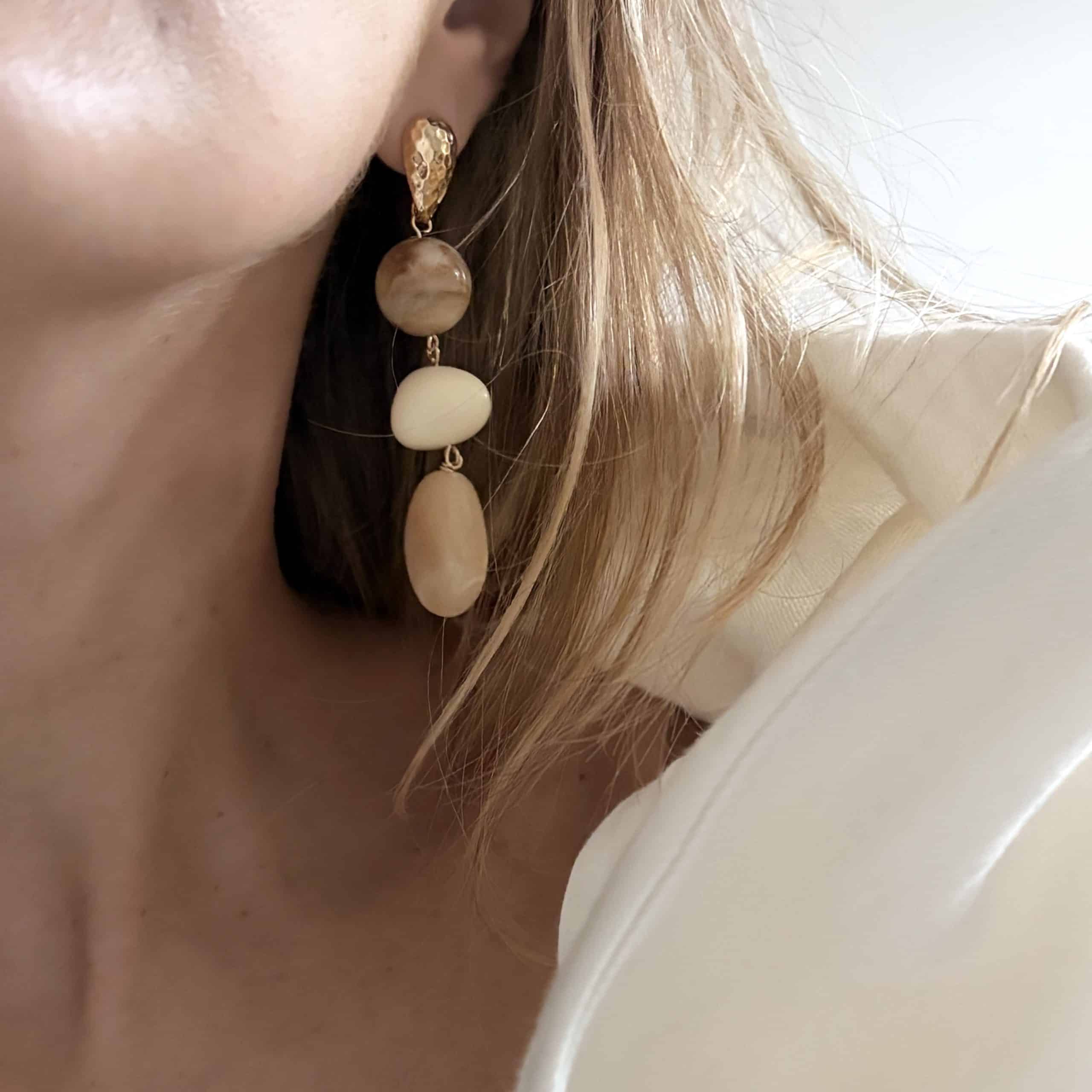 Boucles Rivage longues beiges – Image 4