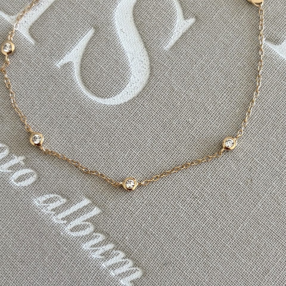 Bracelet 5 strass pièce unique