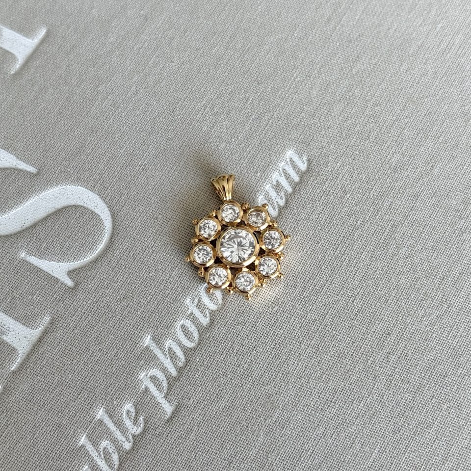 Pendentif big fleur zirconiums