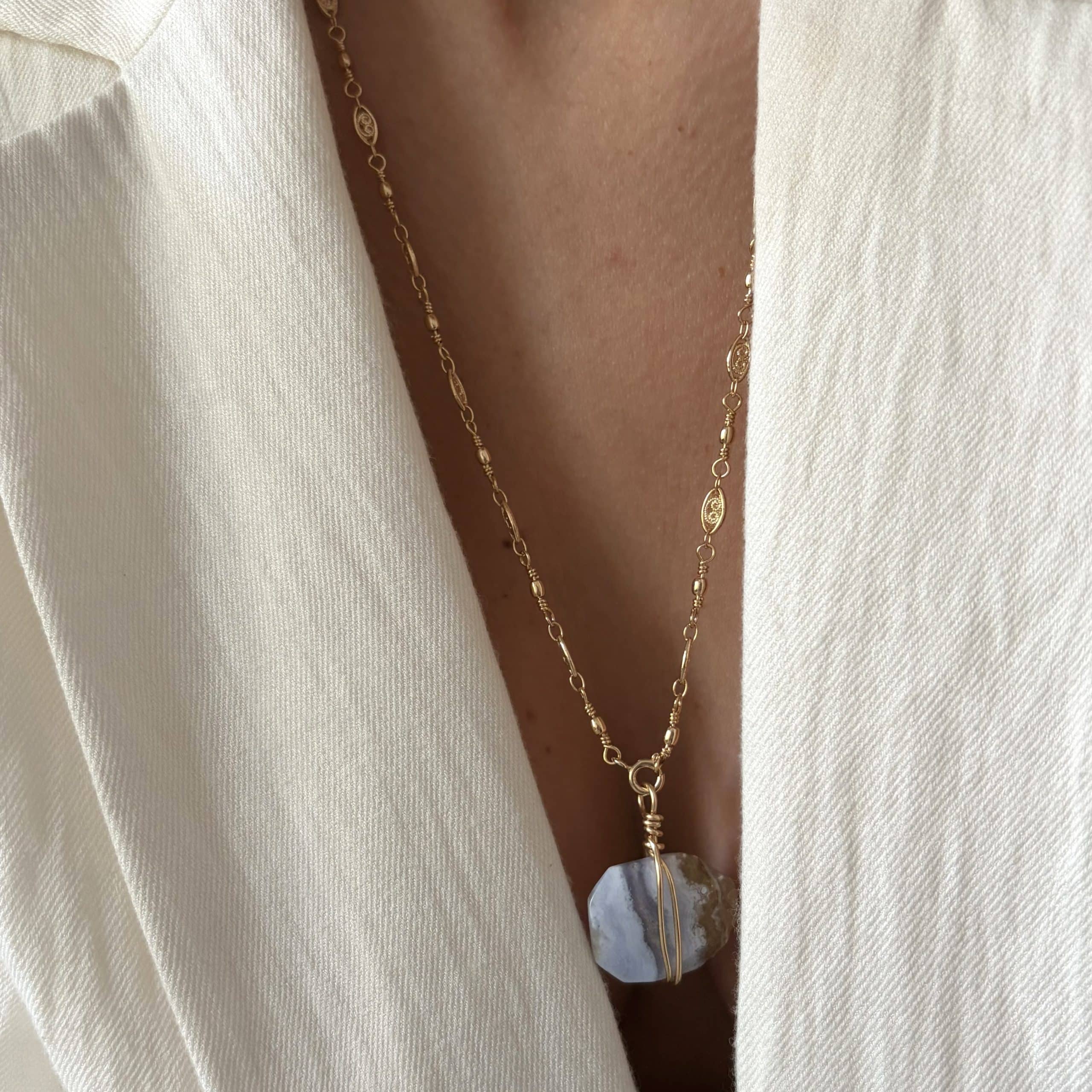 Pendentif Calcédoine bleue – Image 2