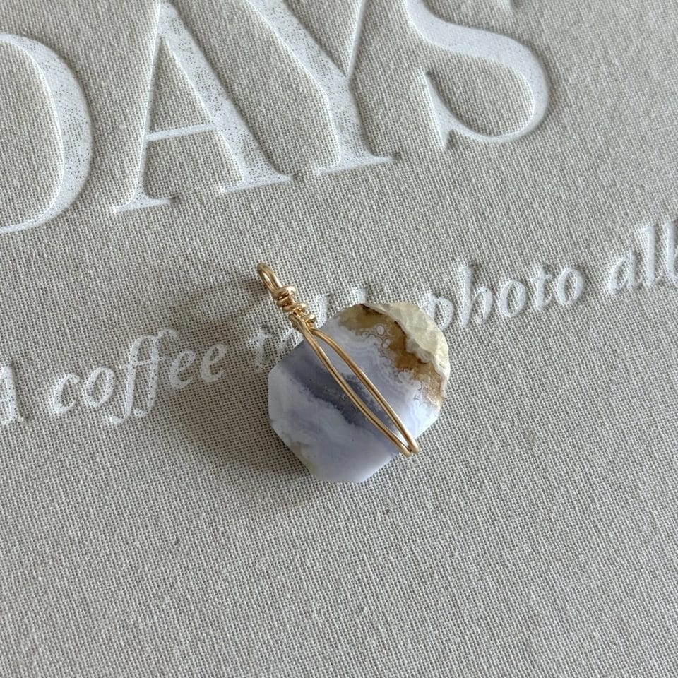 Pendentif Calcédoine bleue