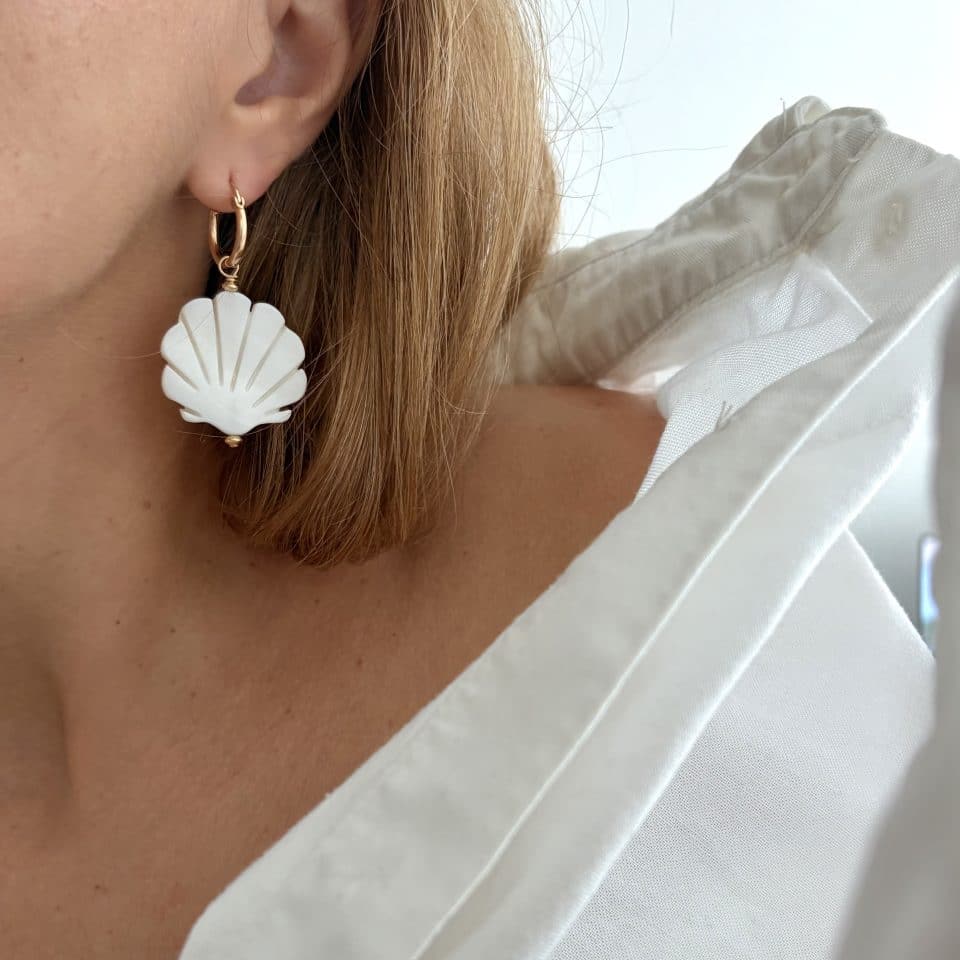 Boucles grand coquillage pièce unique