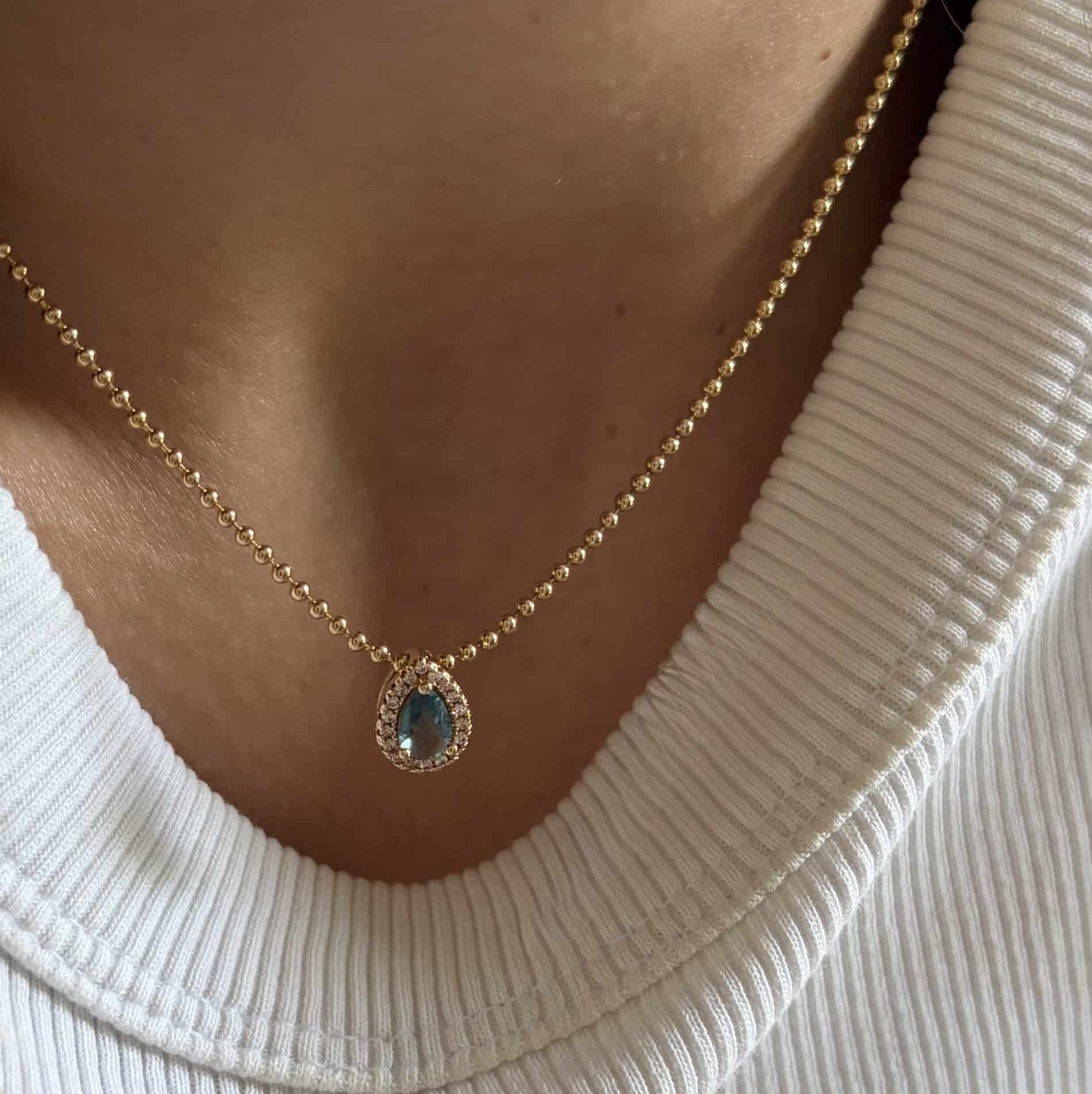 Collier Léo bleu