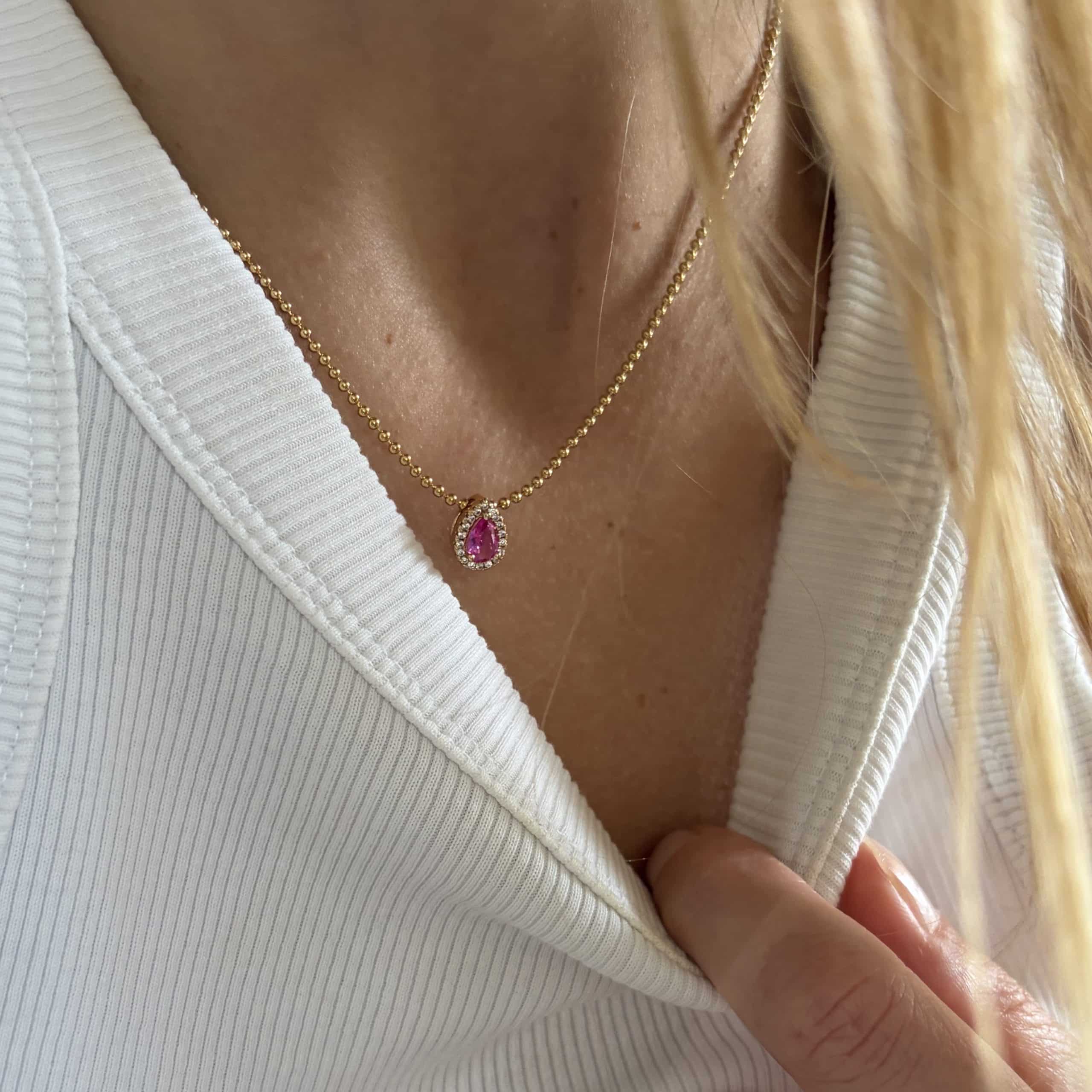 Collier Léo rose – Image 2