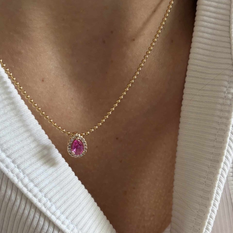 Collier Léo rose